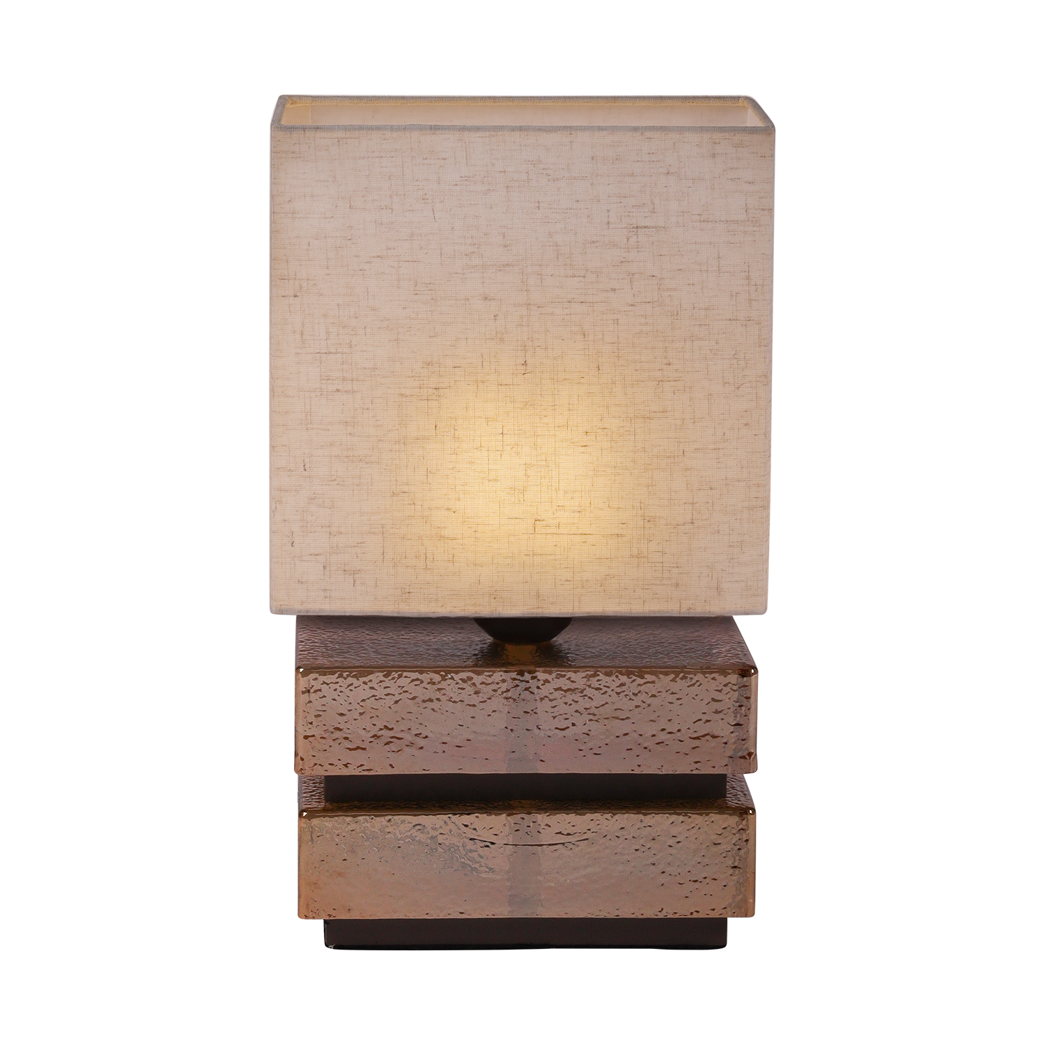 Atmooz Burnaby tafellamp - H36 cm - Bruin glas & Beige kap - Sfeerlamp