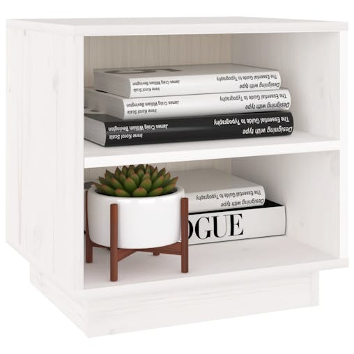 NNEVL Bedside Cabinets 2 pcs White 40x34x40 cm Solid Wood Pine