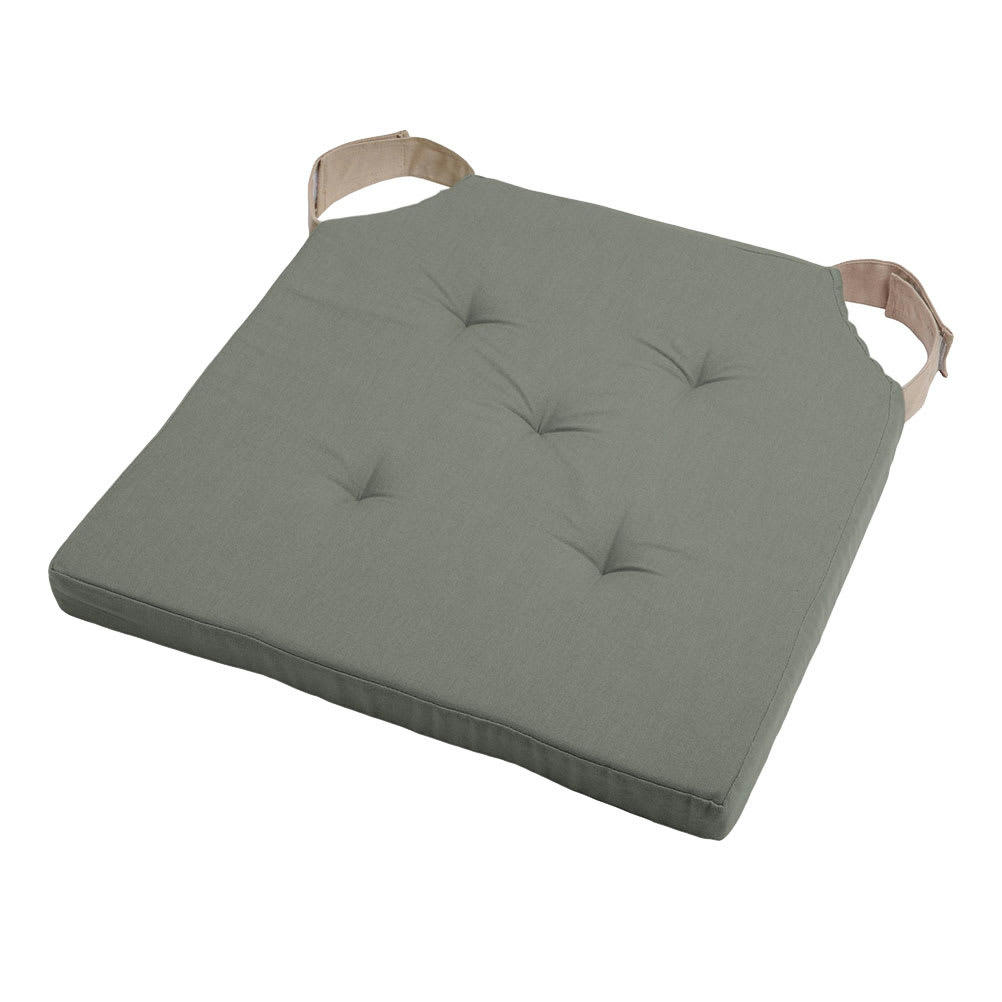 SCRATCHS - Coussin de chaise attaches scratchs kaki 38x38