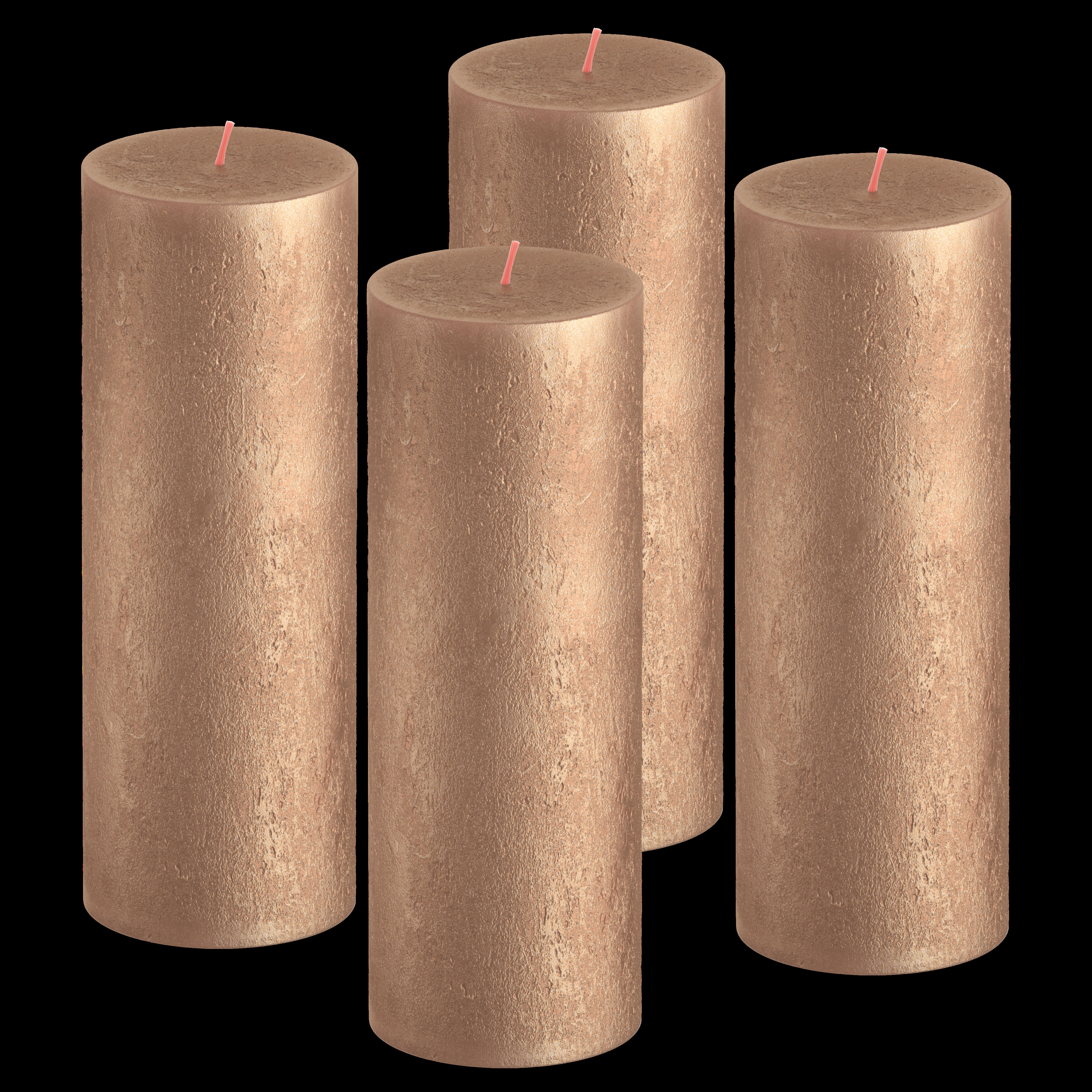 - Lot De 4 Bougies, Or, 19 Cm