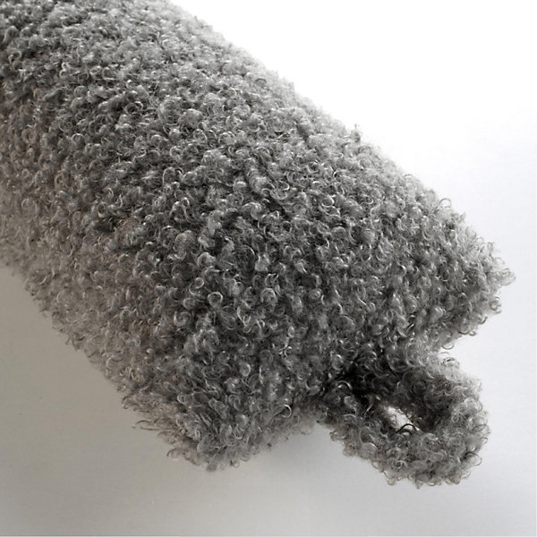 Boudin de Porte imitation fourrure Bouclette Wooly (80x10 cm - Gris)