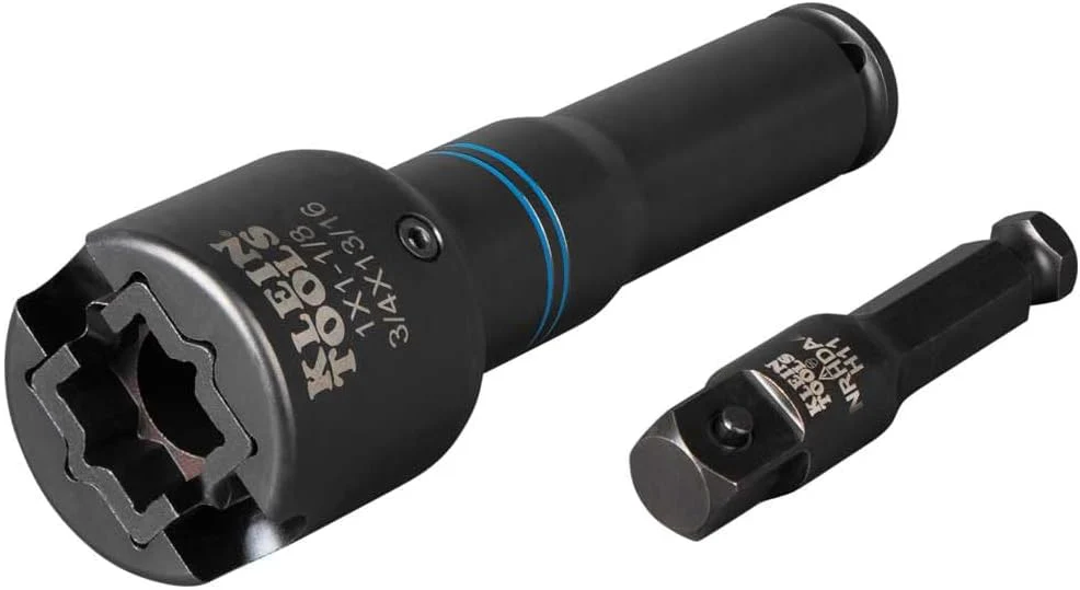 Single-Ended Impact Socket, Made in USA, Three Square Socket Sizes: 3/4-, 1-, and 1-1/8-Inch(4-in-1 Square/Socket)