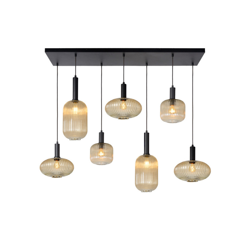 Suspension Maloto ambre E27 7 x 40 W LUCIDE