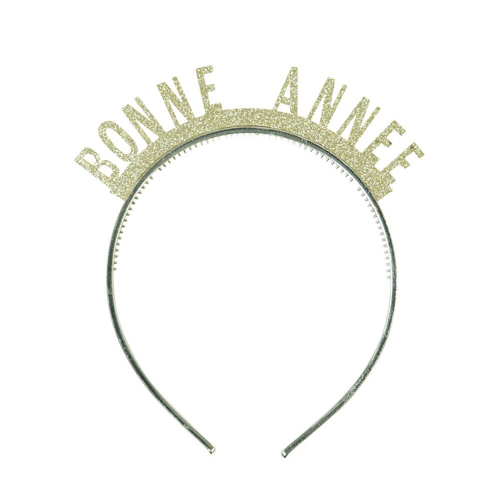 Serre tête Bonne Année pailleté doré
