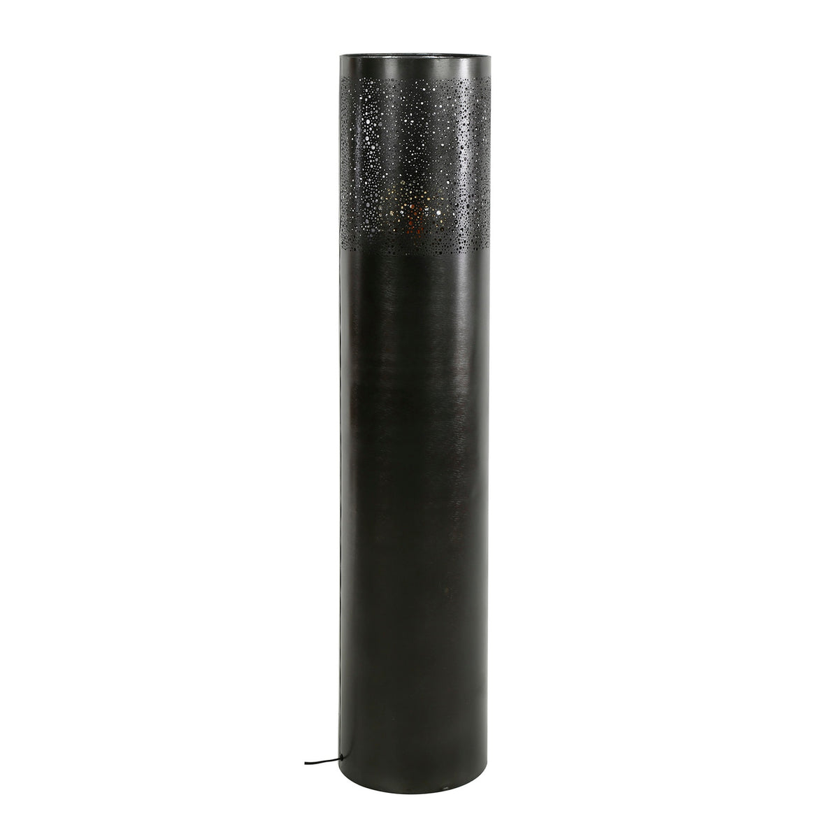 Giga Meubel Vloerlamp Cilinder - Zwart Nikkel - 120x25x25cm