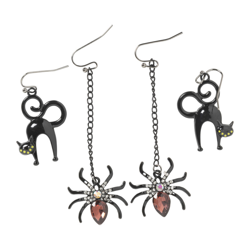 Oorbellen spin - zwart