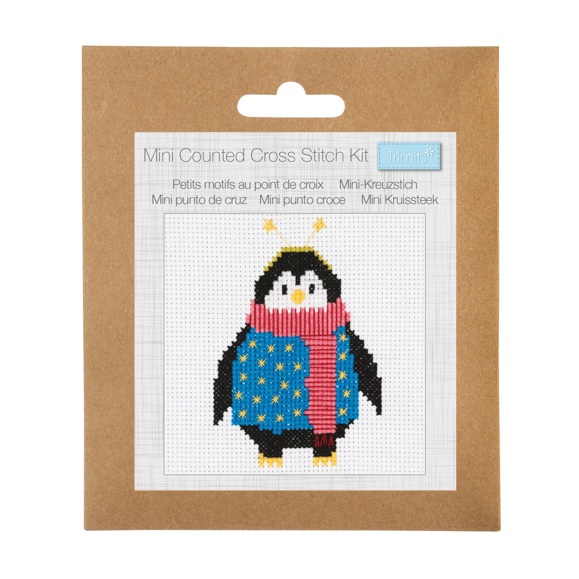 Trimits Cosy Penguin Counted Cross Stitch Kit 13cm x 13cm