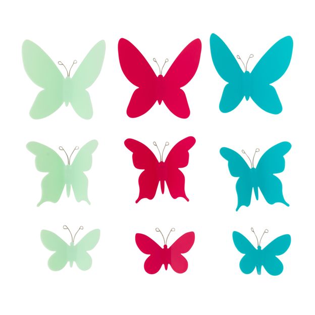 ADORNO DE PAREDE COM 9 MARIPOSA
