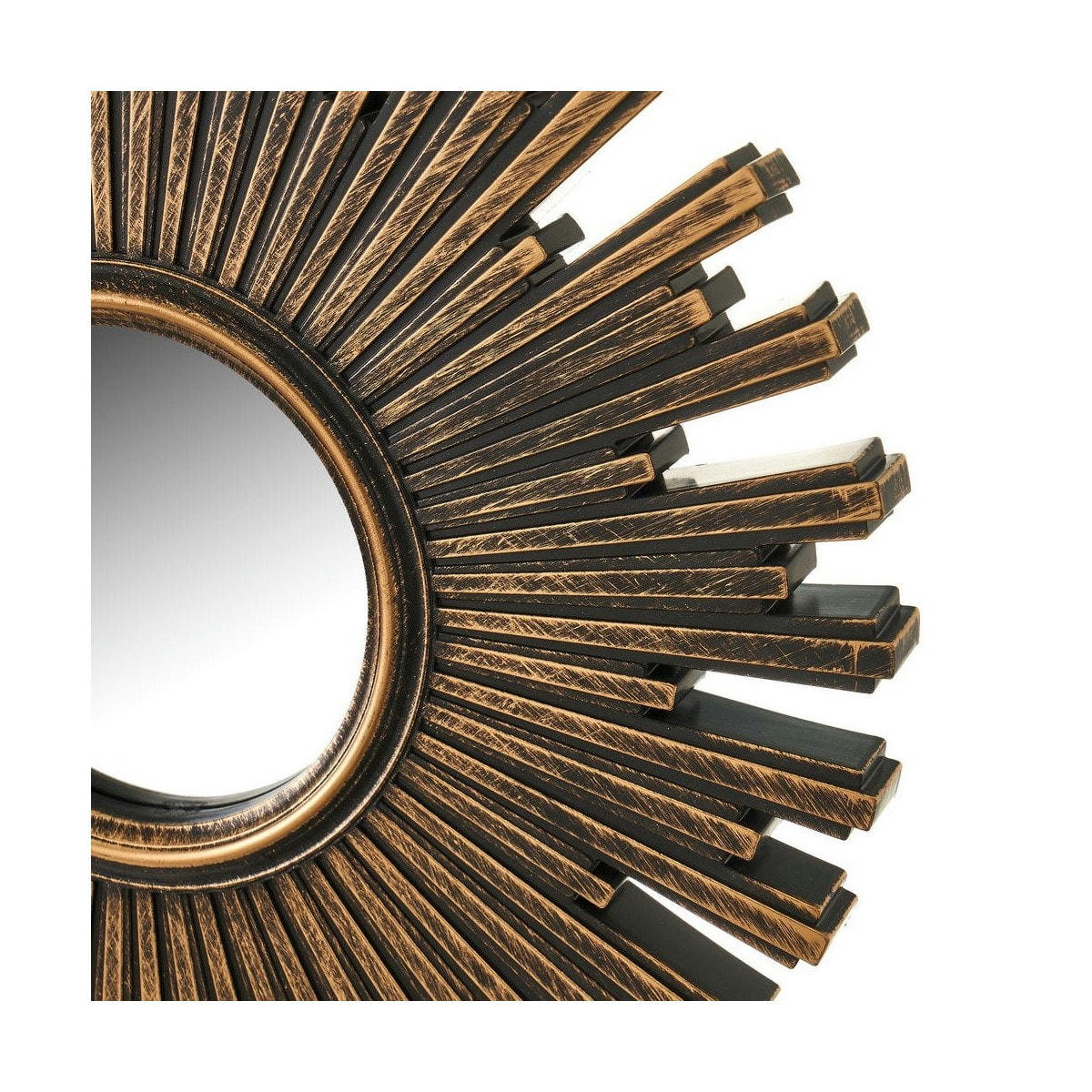 SOLEIL - Set de 3 miroirs ronds soleils or antique D25