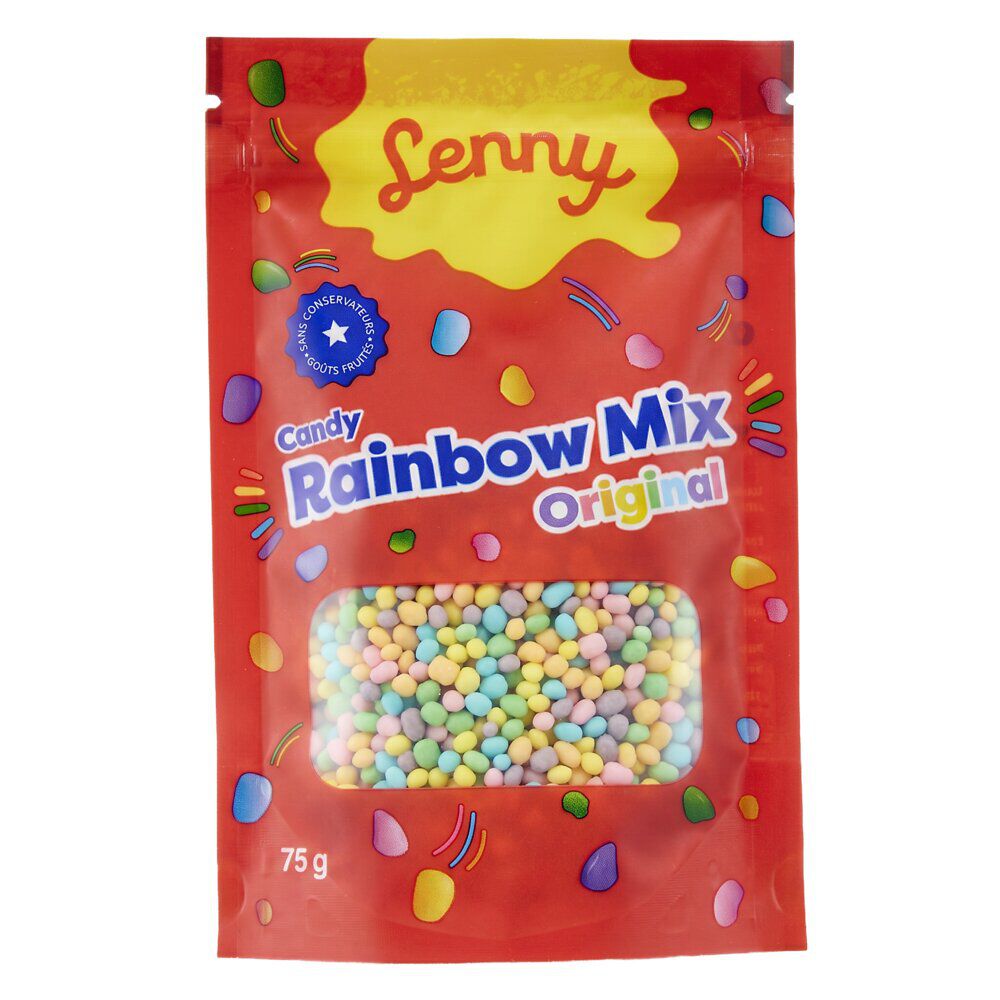 Bonbons arc-en-ciel Lenny Rainbow Mix Original go&ucirc;t fruité 75gr