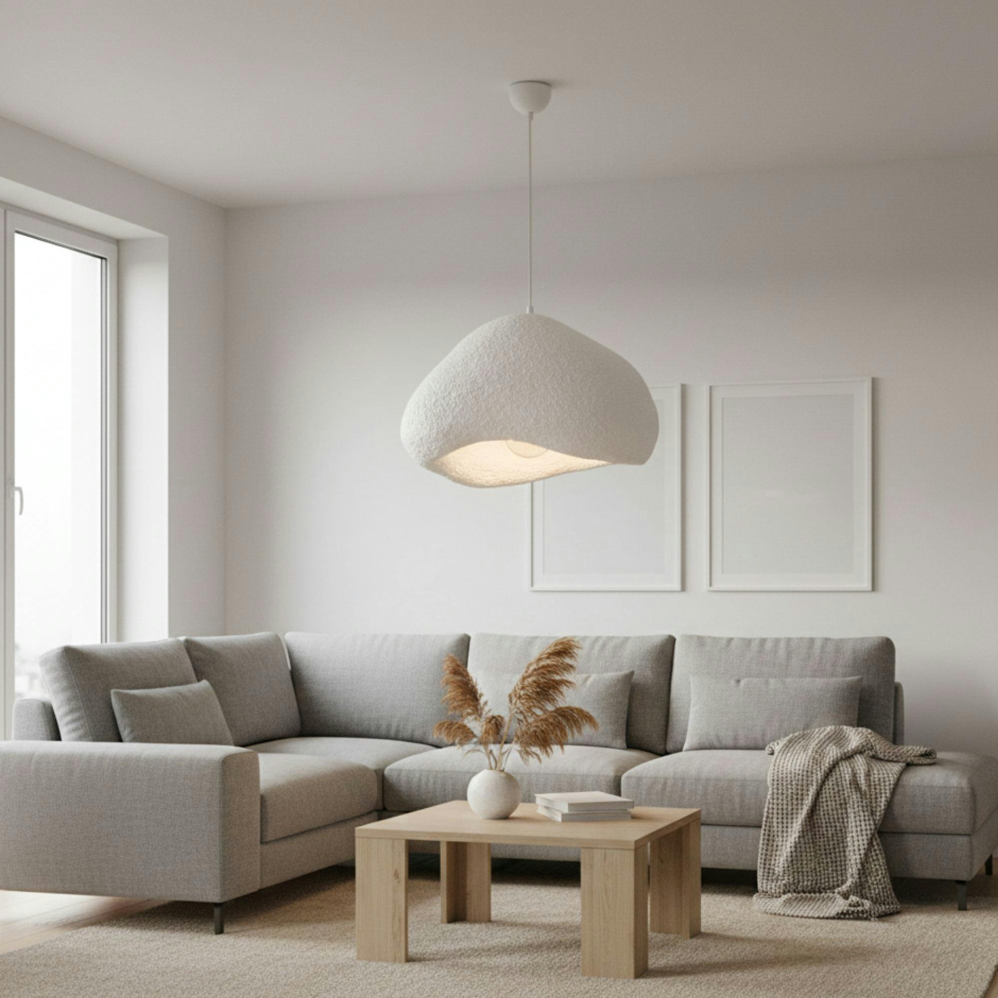 Grande suspension blanche design organique 50 cm NOXIS
