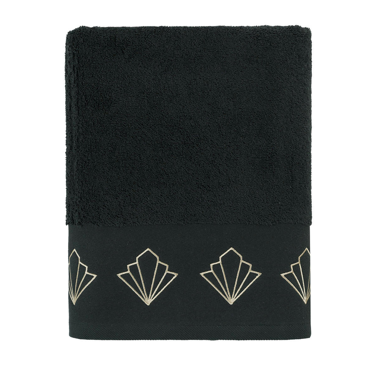 PALIMA - Drap de bain en coton Noir 70x140 cm