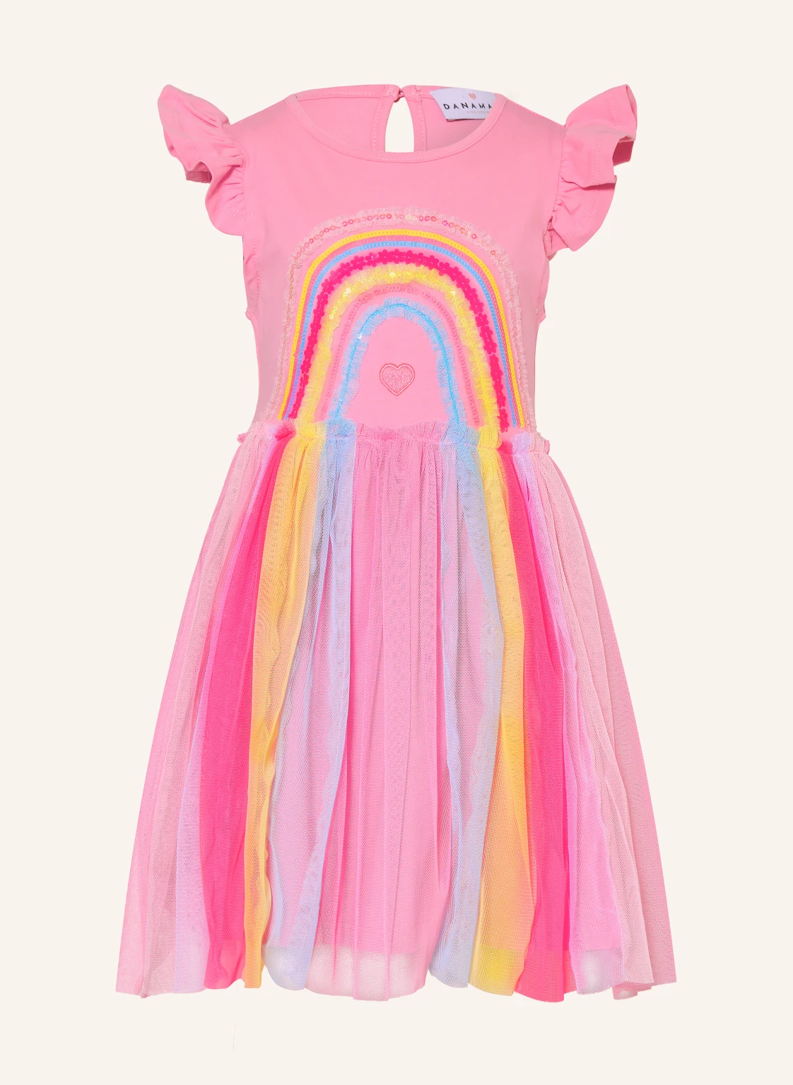 DANAMADE Kleid im Materialmix mit Pailletten