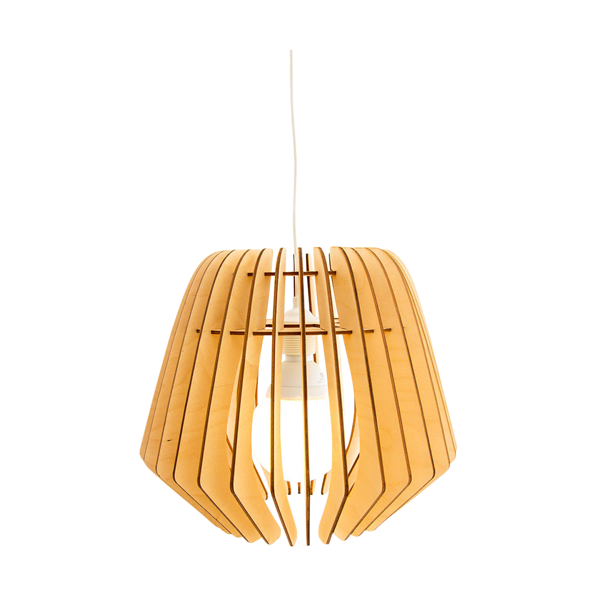 Bomerango Original M houten hanglamp medium - met koordset wit - Ø 37 cm