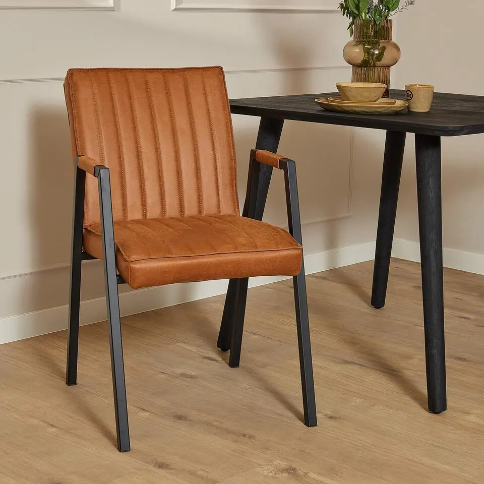 Eetkamerstoel Cognac - Incl. Armleuning - Tivoli - Set van 2