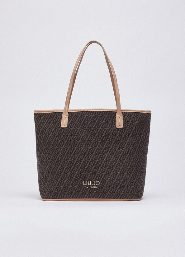 Tote bag in tessuto jacquard