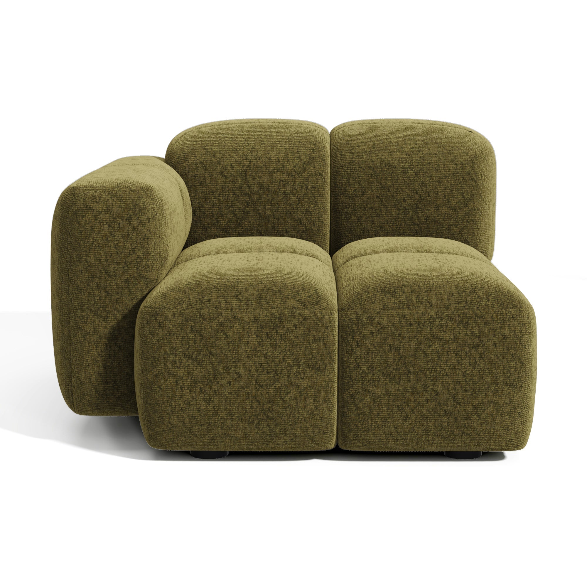 Premium Interiors - Module linkerhoek MOSS - fluweel met structuur vintage groen 90cm