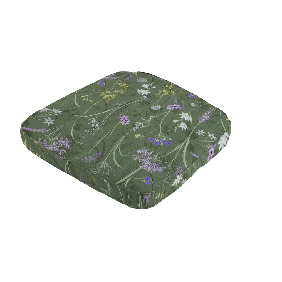 Madison - Zitkussen Wicker Donna green canvas eco  - Ca. 48x48 cm - Set van 4