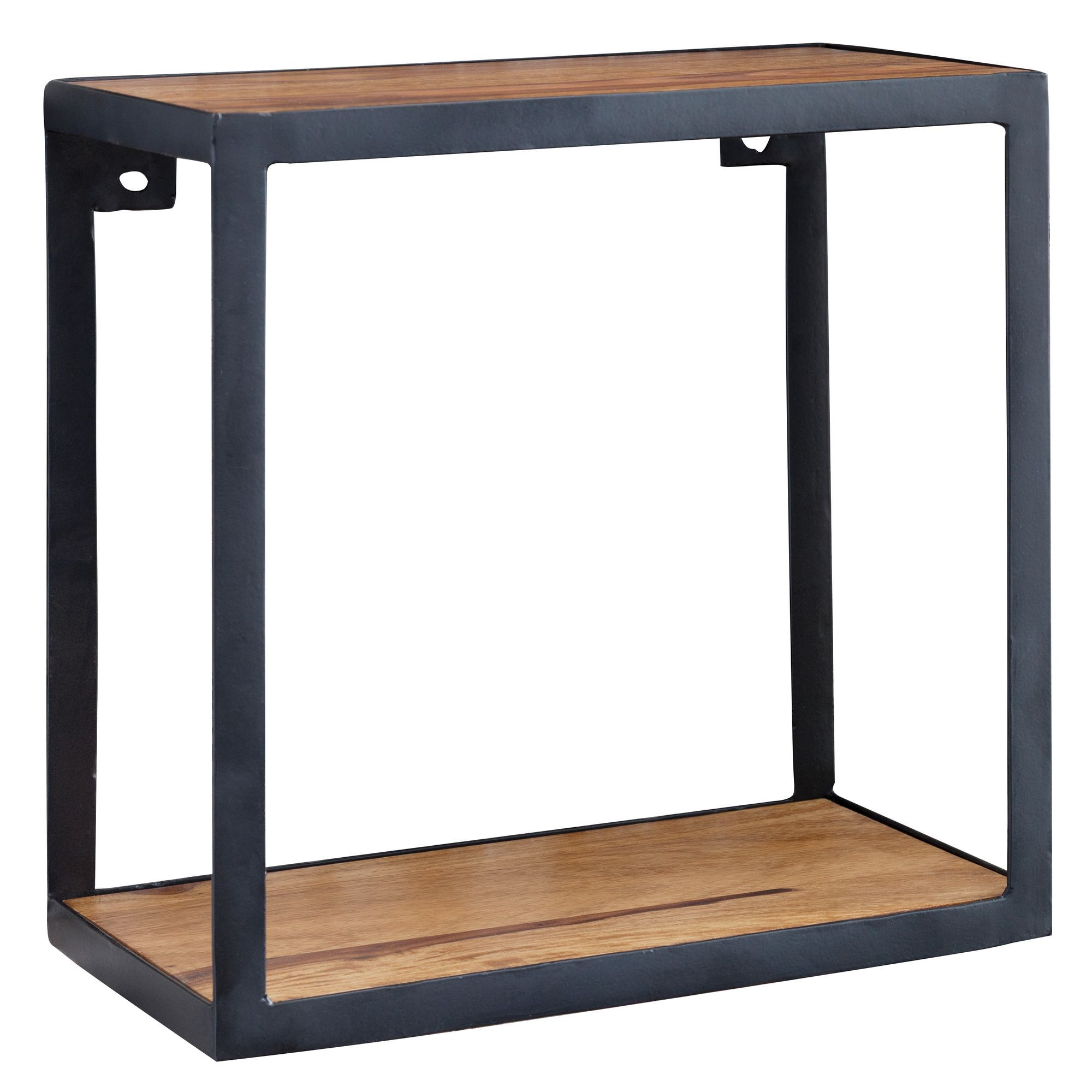 FineBuy Półka ścienna drewno czarny 35 cm