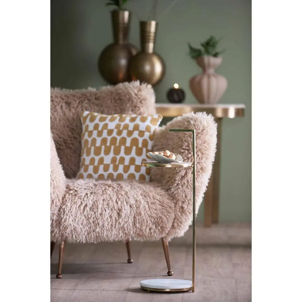 Bijzettafel Leda - Wit - &Oslash;26x76cm