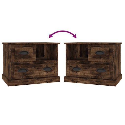 NNEVL Bedside Cabinet Smoked Oak 60x39x45 cm