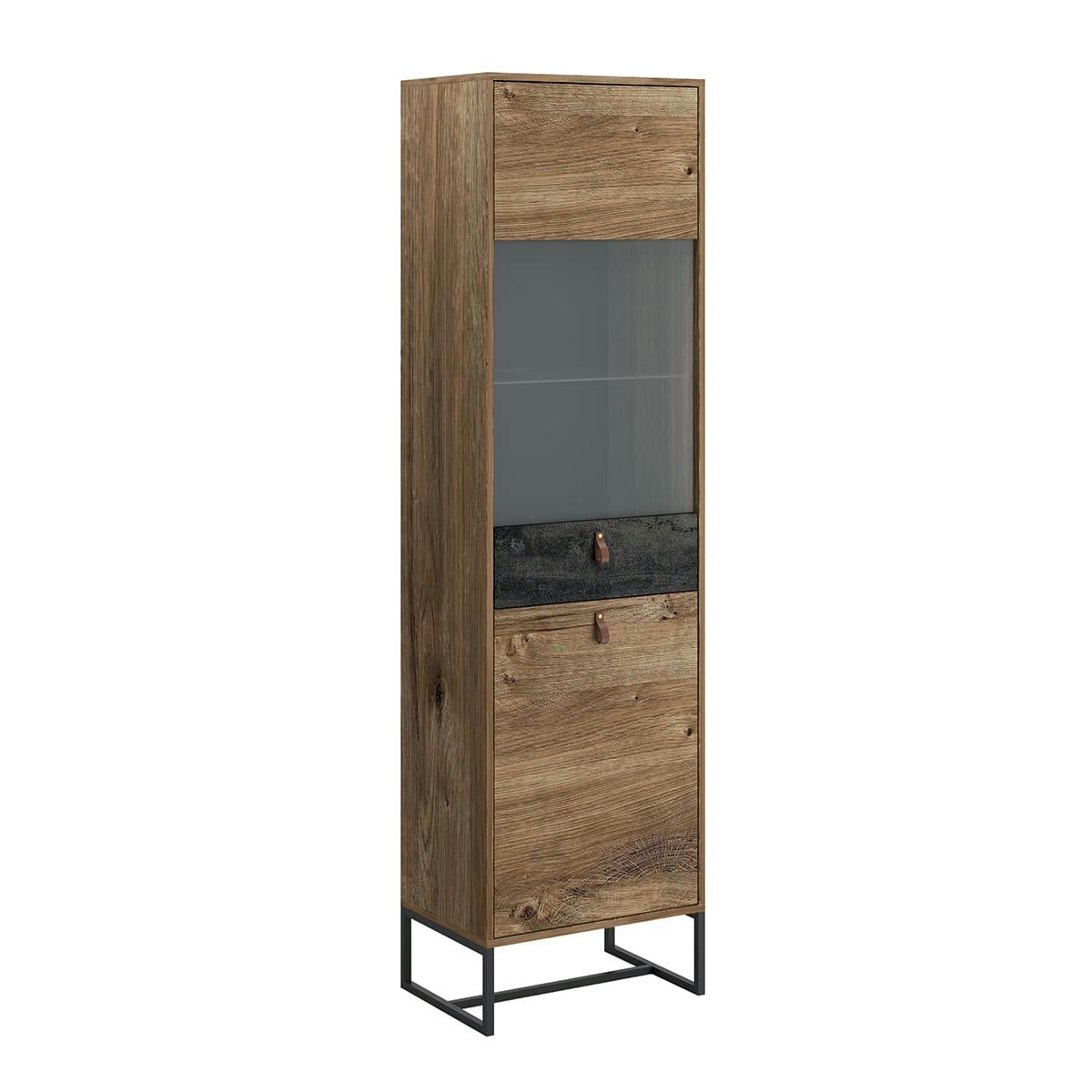 - Vitrine 2 portes naturelle et noire