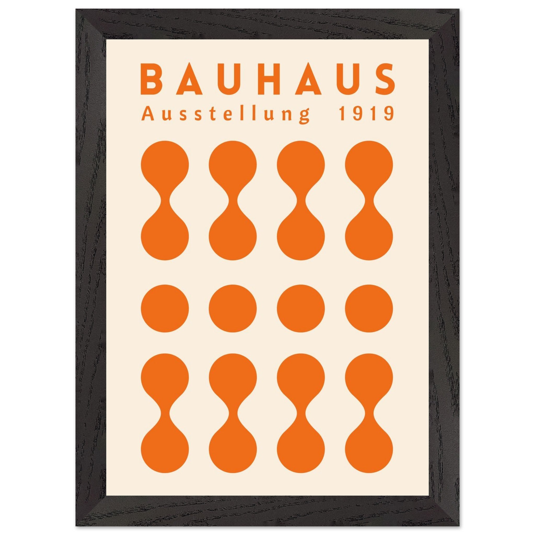 Artfulprints Poster met Lijst Bauhaus - Ausstellung orange  - A4 21x29.7 cm - Oranje
