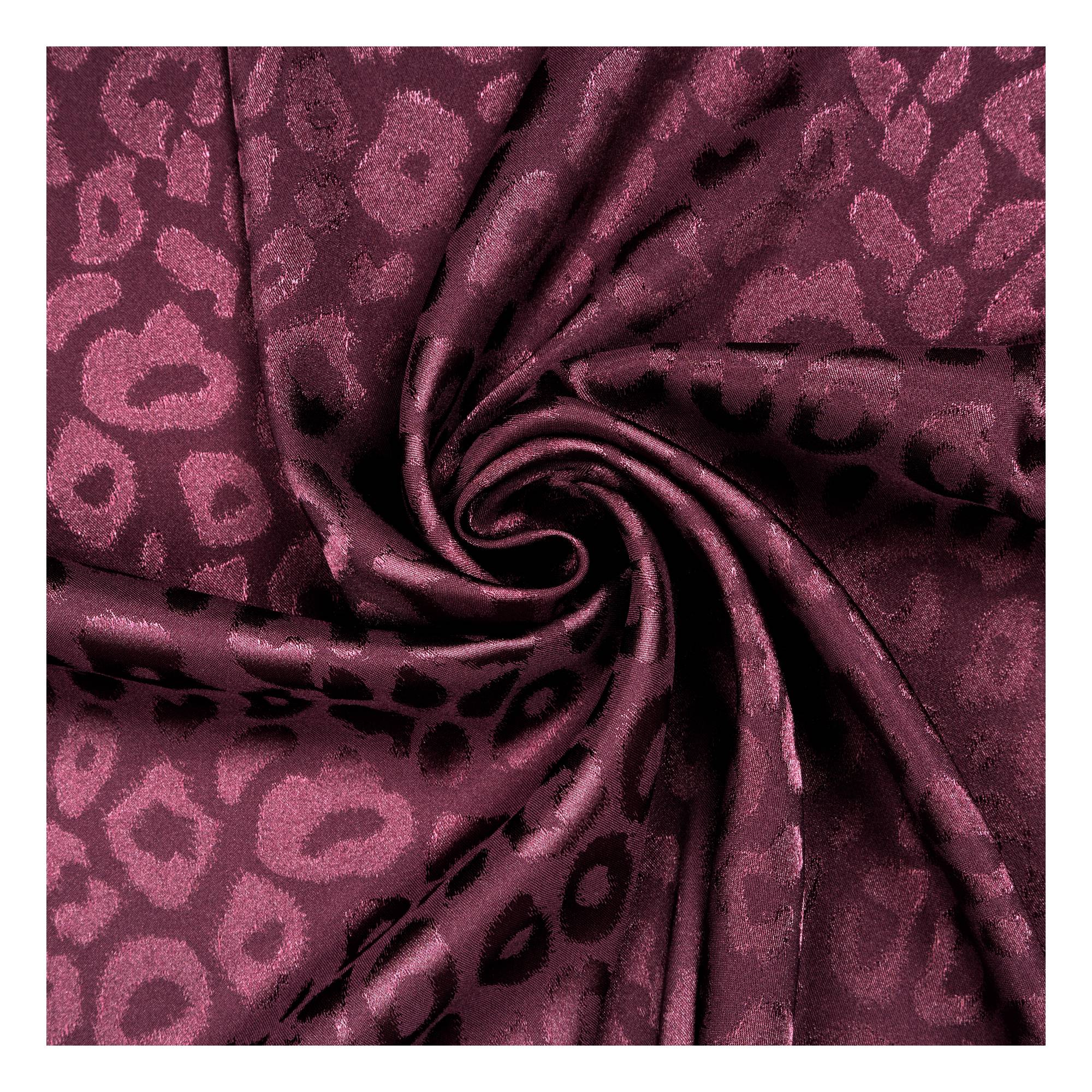 Plum Animal Print Satin Fabric by the Metre
