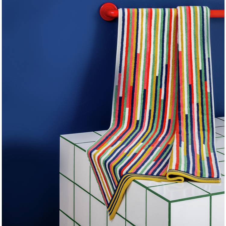 Habitat 60 Klee Stripe Bath Towel by Margo Selby - Multi