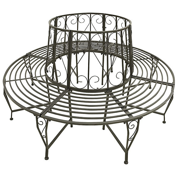 Banc de jardin meuble de patio argente Helloshop26