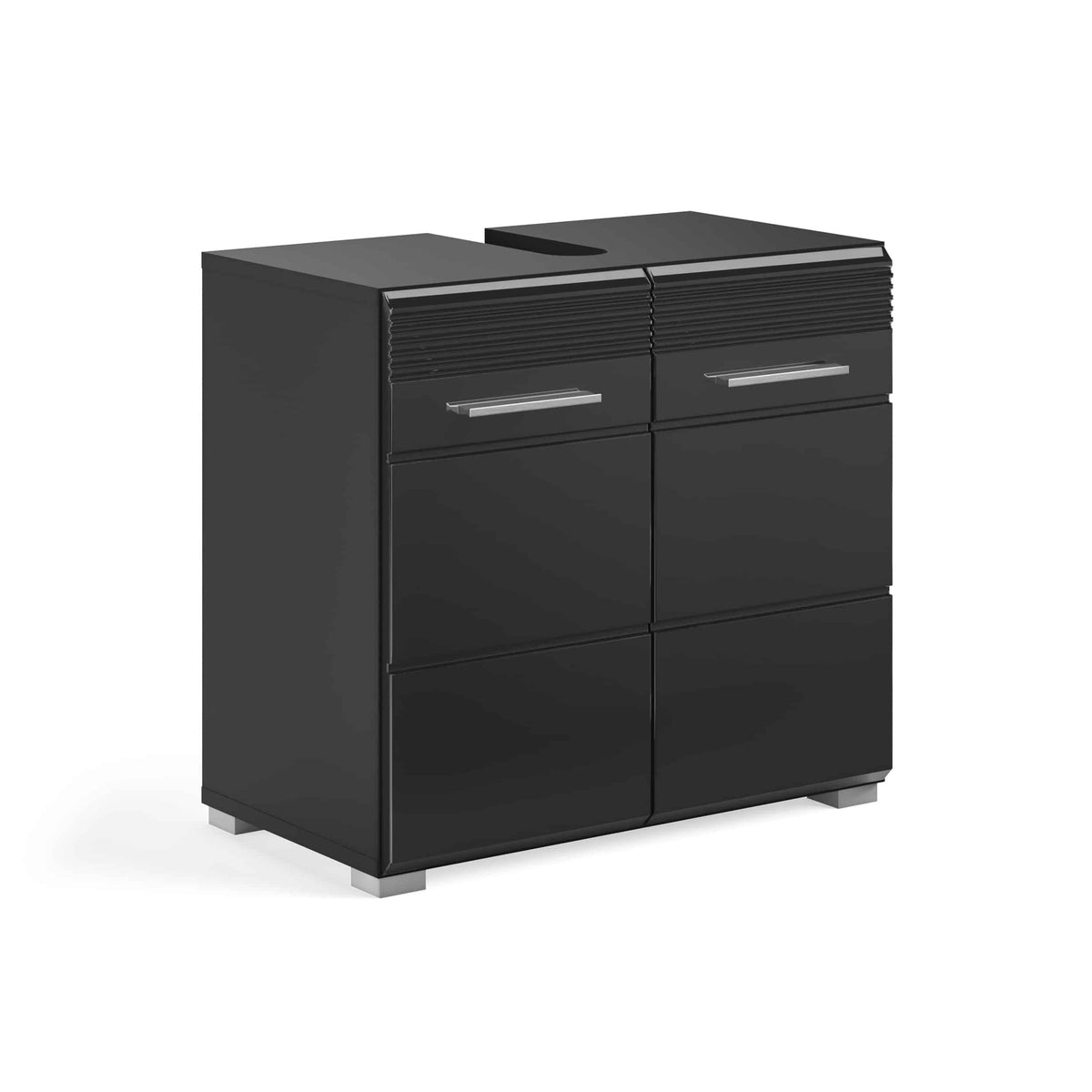 Furnilux Linus wastafelonderkast zwart hoogglans MDF TZ - 34x60x56cm