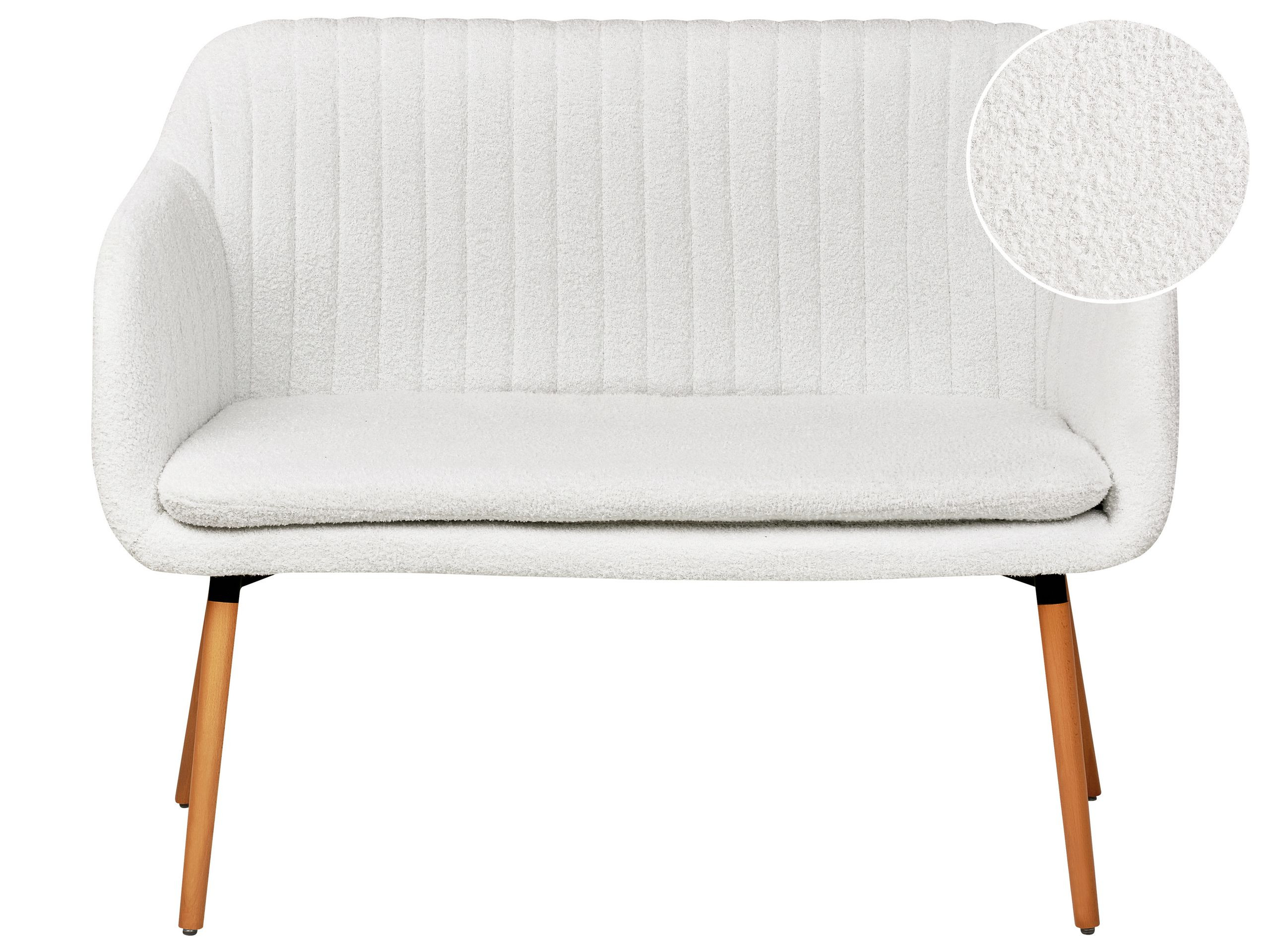 Sofa ławka kuchenna 2-os złamana biel boucle