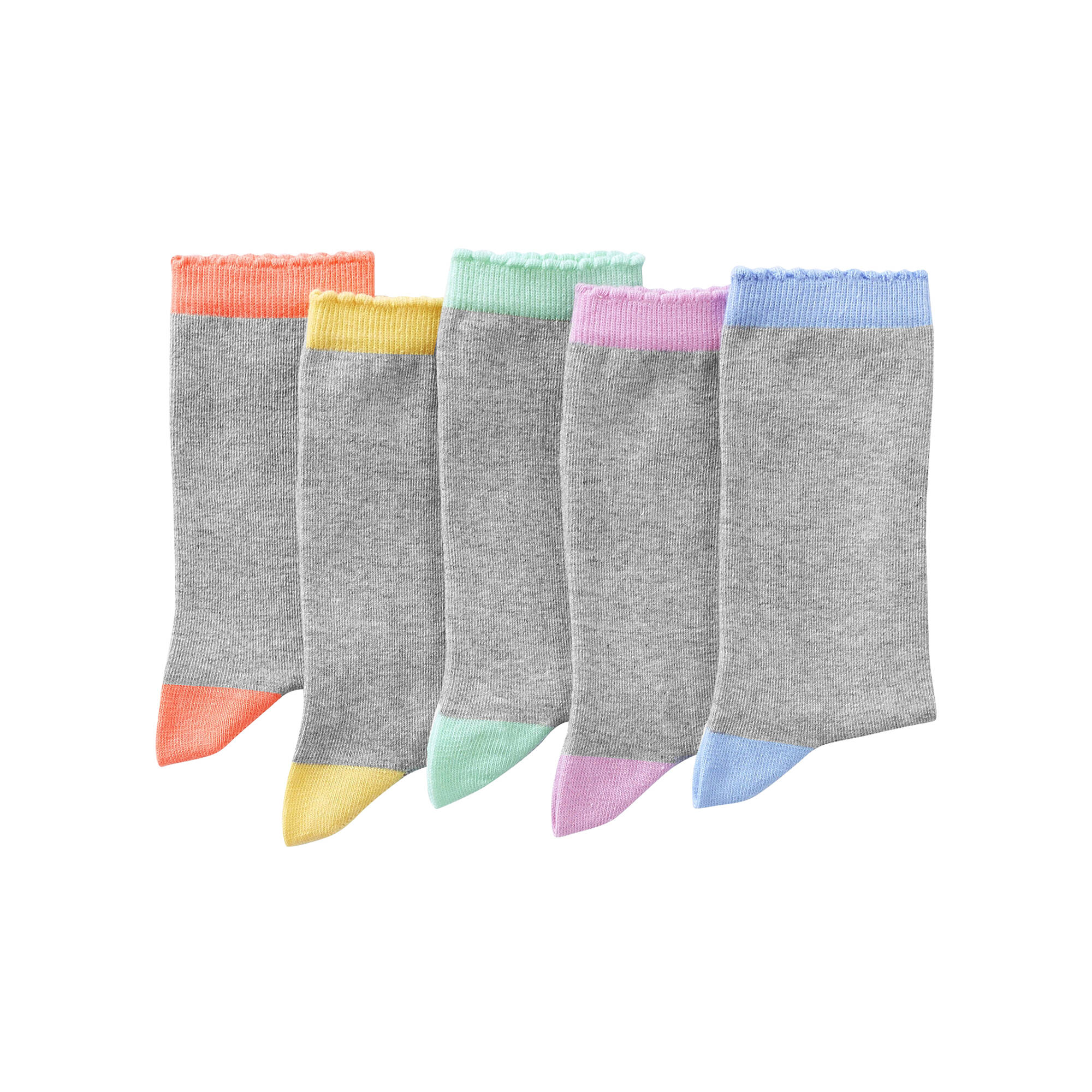 Mi-chaussettes contrastées - lot de 5 paires