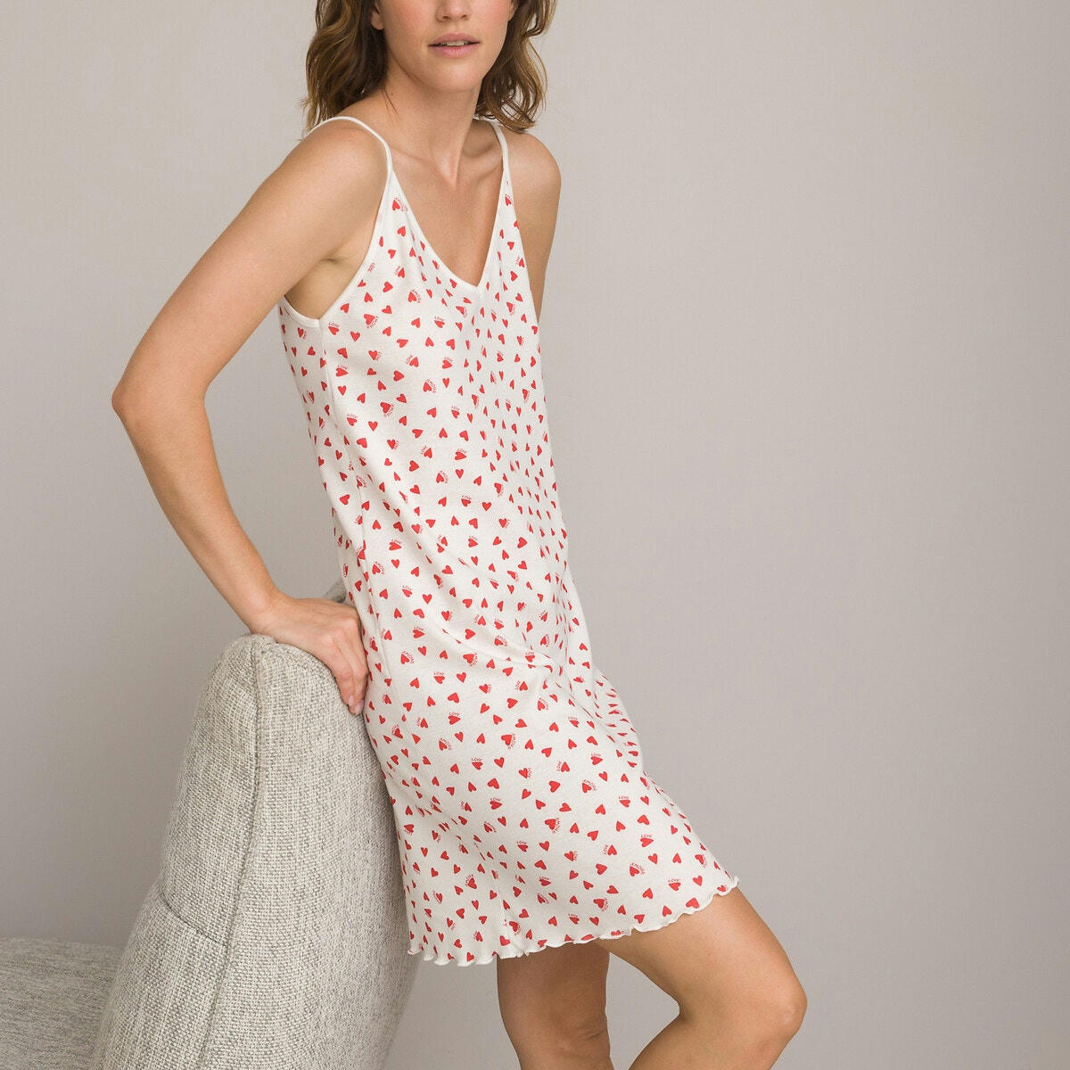 Nuisette en coton imprimée cœurs