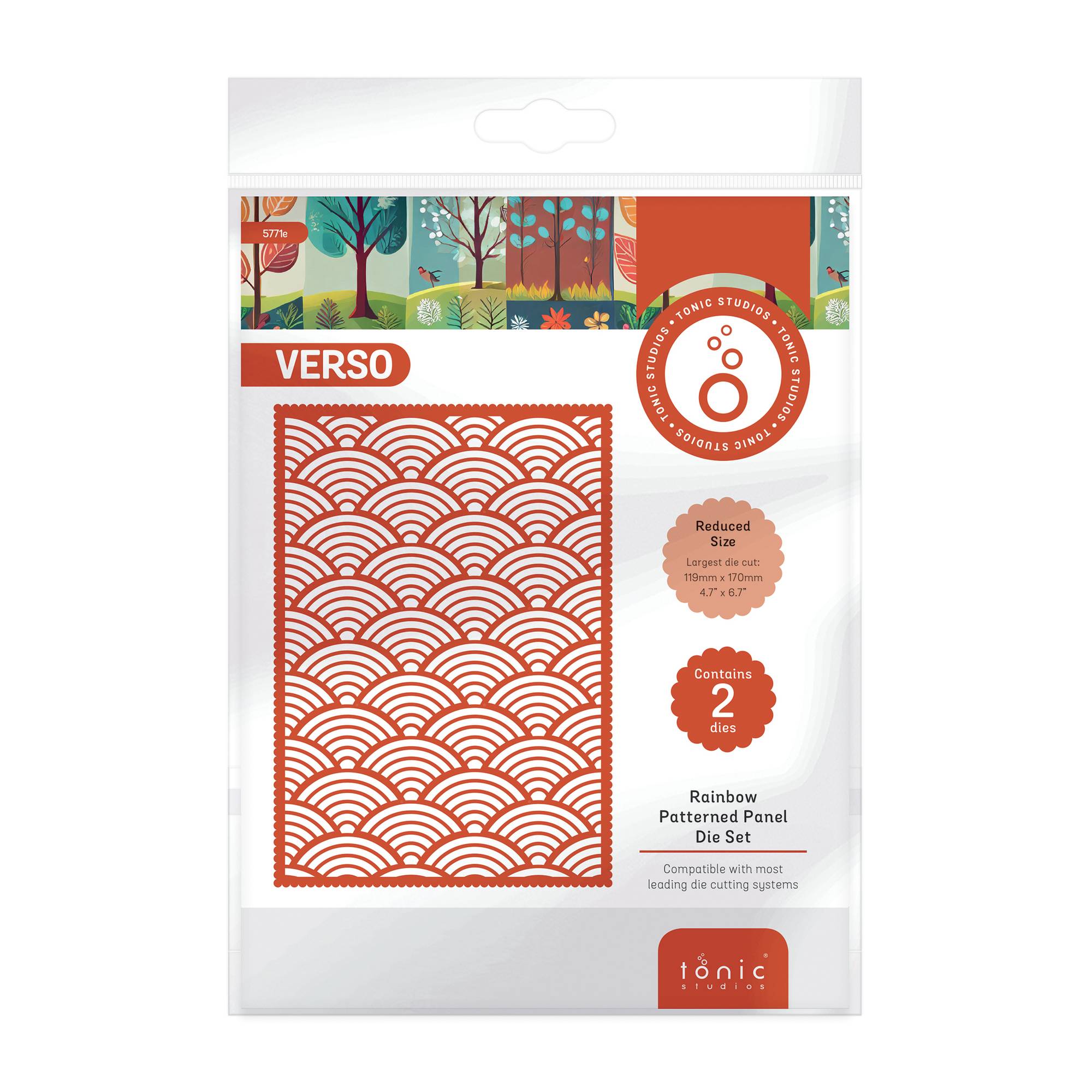 Tonic Studios Rainbow Patterned Panel Die Set 2 Pieces