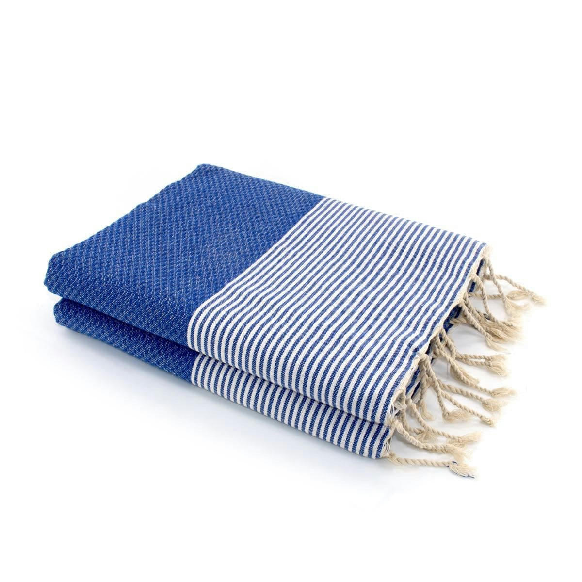IBIZA - Fouta XXL coton  200x200 bleu grec