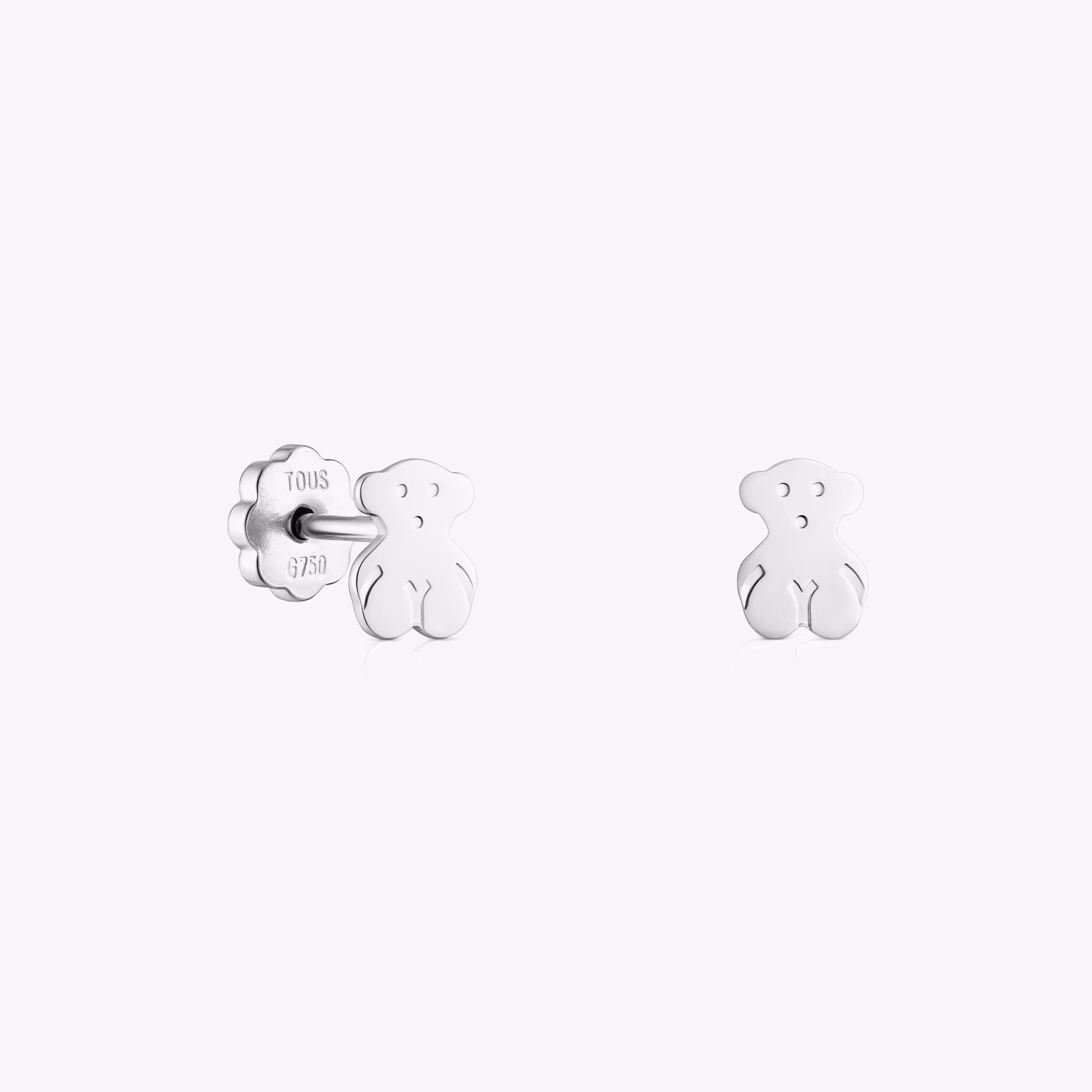 Pendientes mini de oro blanco Baby TOUS
