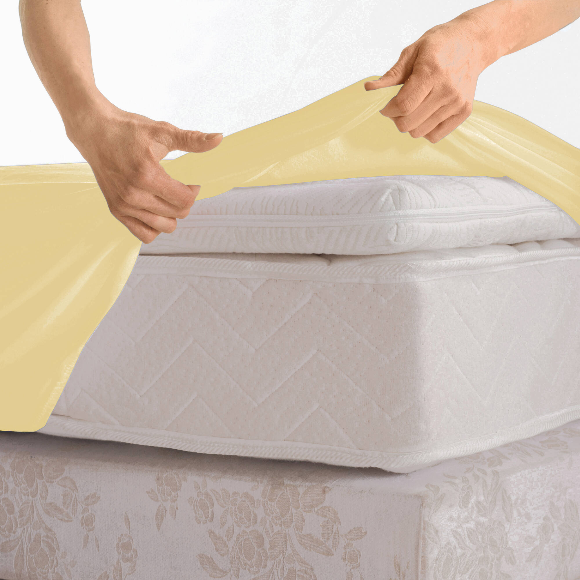 Drap-housse uni percale bonnets 40 cm