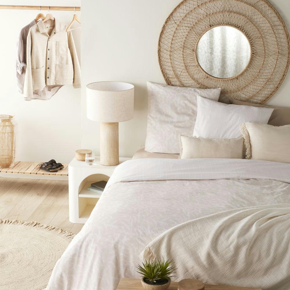 SARTANA - Parure de lit en coton bio écru 260x240