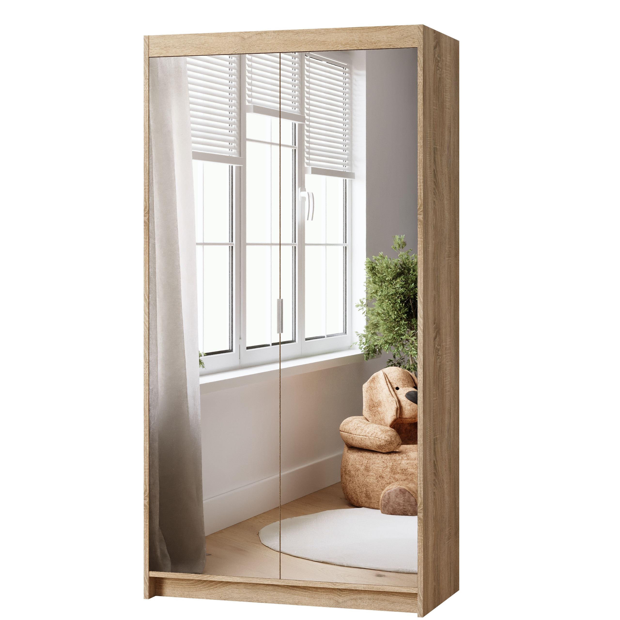Szafa modułowa z lustrem 90 cm KUBA dąb sonoma
