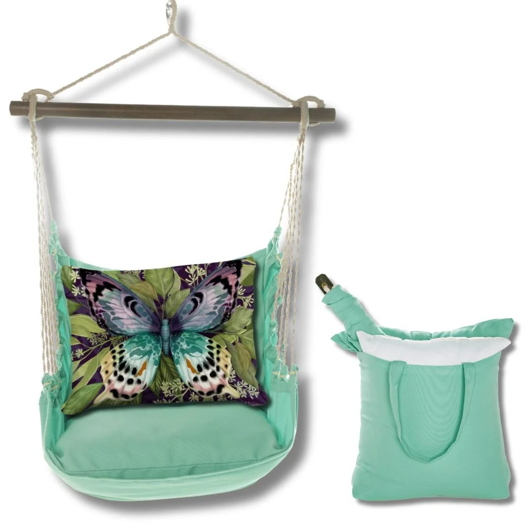 Magnolia Casual Swing Set 4 piece - Seafoam Green Solid w/ Mystic Butterfly