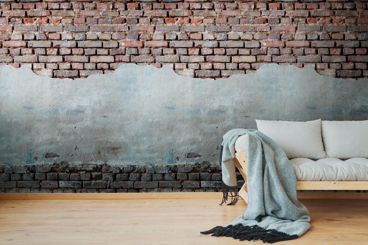 One Wall one Role fotobehang steen rood, grijs, wit en zwart - 159 x 280 cm - AS-383341