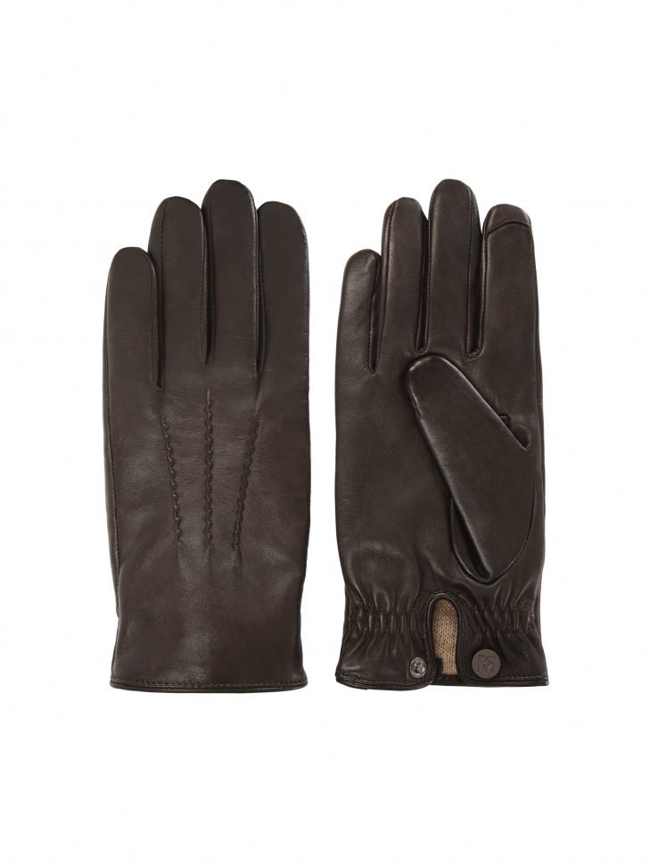 Men's brown leather gloves