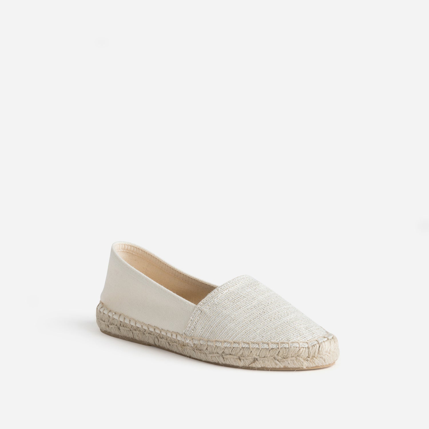 Espadrille écrue et argentée toile