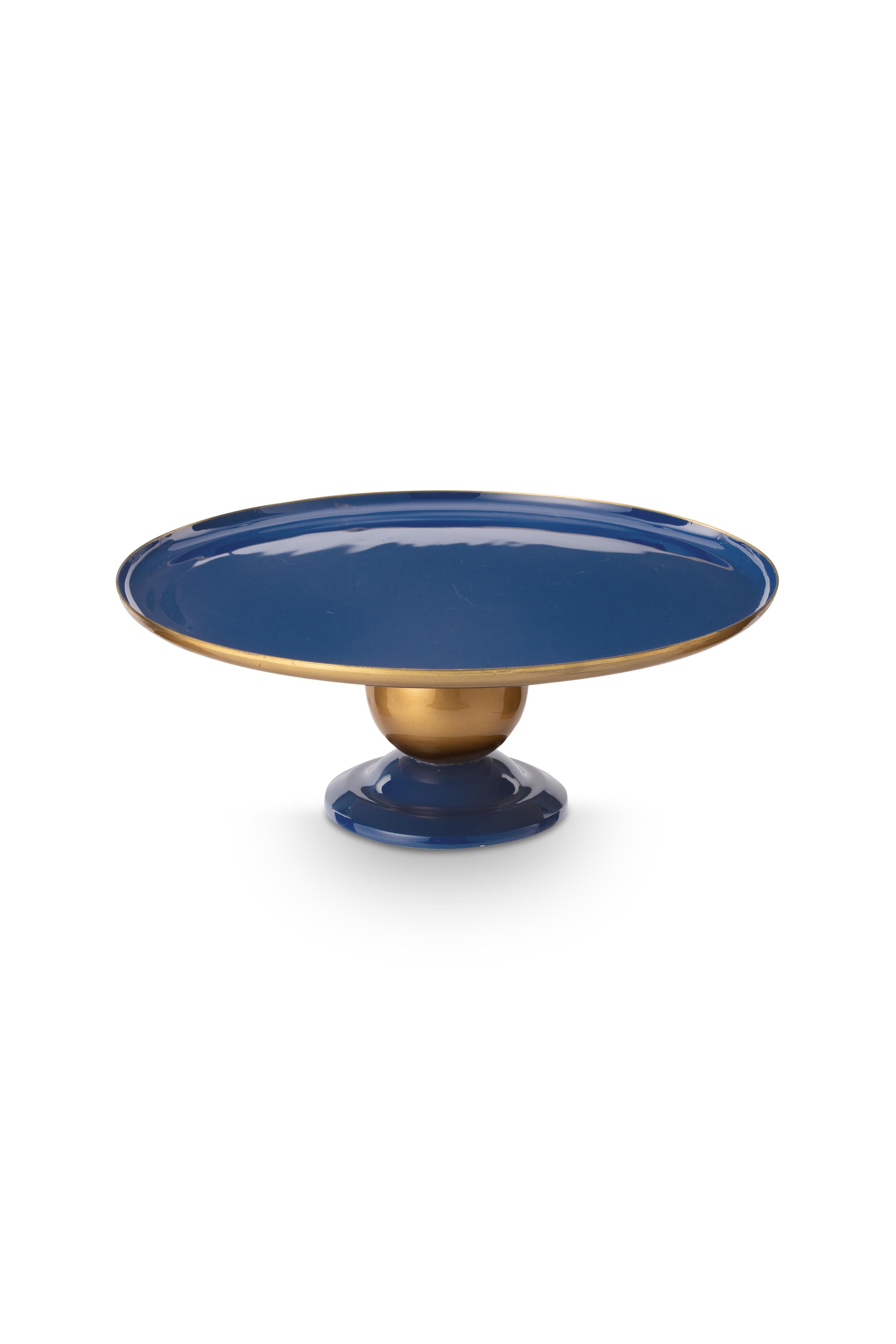 Pip Studio Serveerschaal Rond - Navy/ Goud - 32x12.5cm