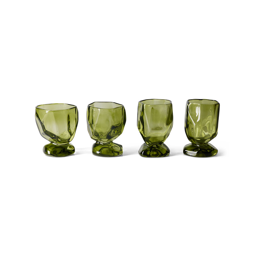 HKliving Nienke Sikkema Wijnglazen - Set van 4 - Emerald