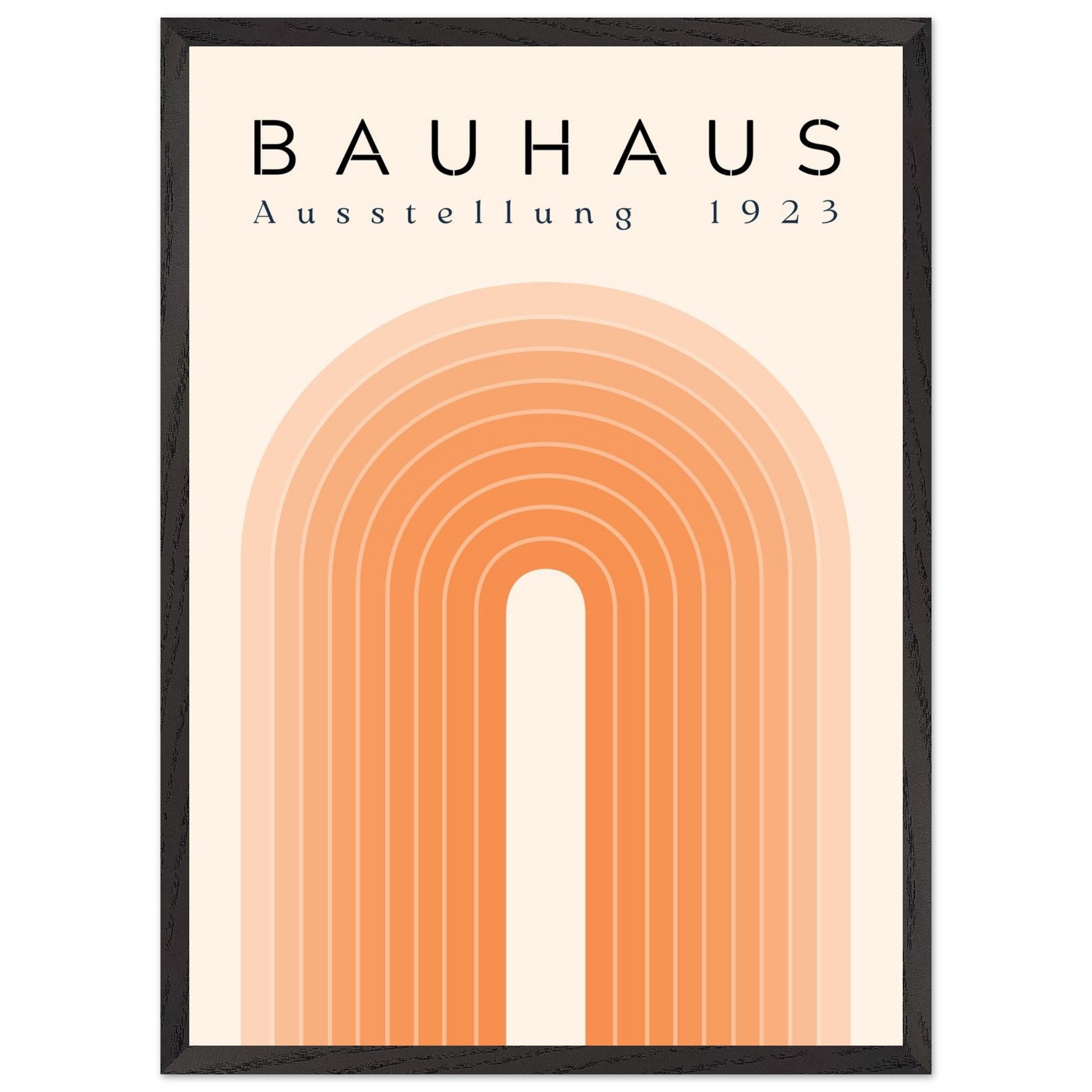 Artfulprints Poster met Lijst Bauhaus - Orange rainbow  - 50x70 cm - Oranje