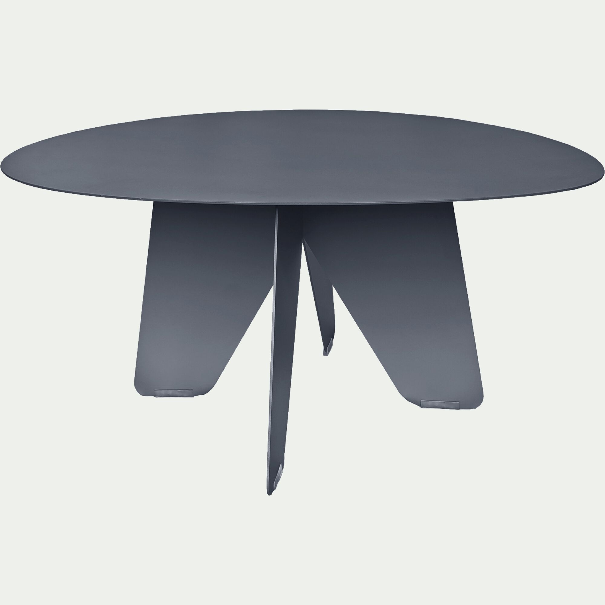 PERTUIS - Table basse ovale en acier l75xH35cm - bleu
