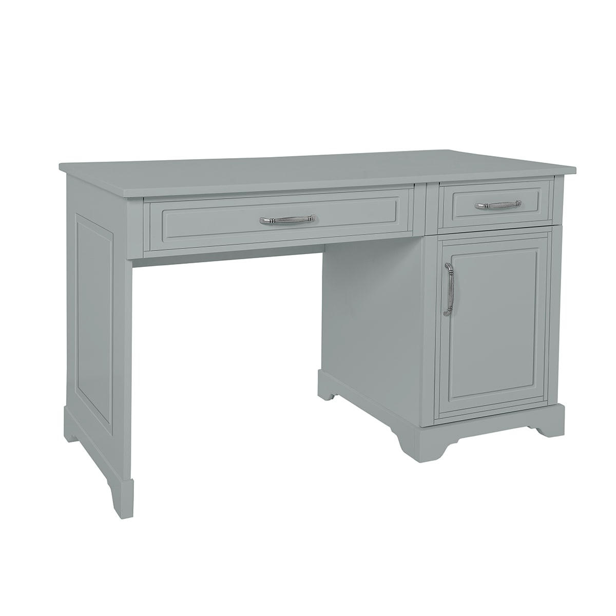 MELODY - Bureau 2 tiroirs 1 porte gris