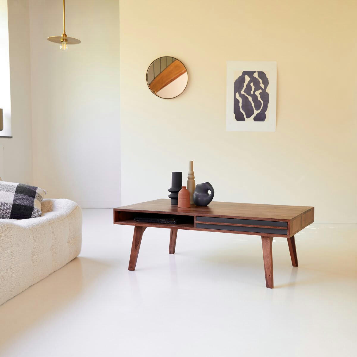NIELS - Table basse en palissandre 115 cm